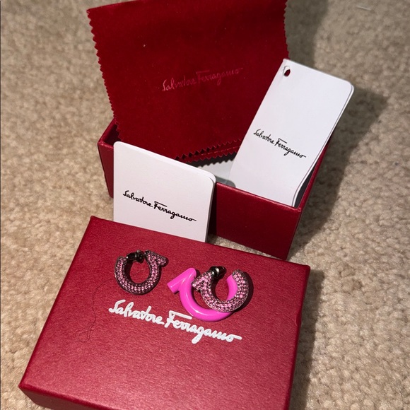 Salvatore Ferragamo Pink and Silver Earrings - Picture 6 of 6